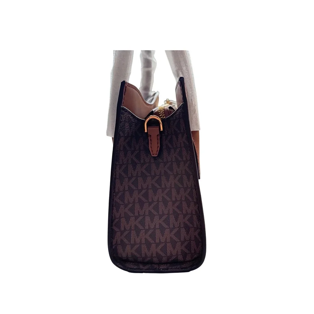 Michael Kors Brown Signature Logo Small Satchel Bag with‎ crossbody strapNWT